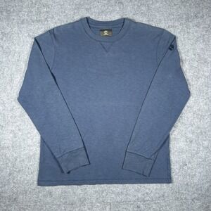 Timberland T Shirt Men's Size Large Blue Long Sleeve Blank Mini Logo Regular Fit